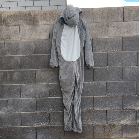 Grey White Shark Costume Hyde and Eek Adult Jumpsuit Adult Large Halloween - Picture 2 of 12
